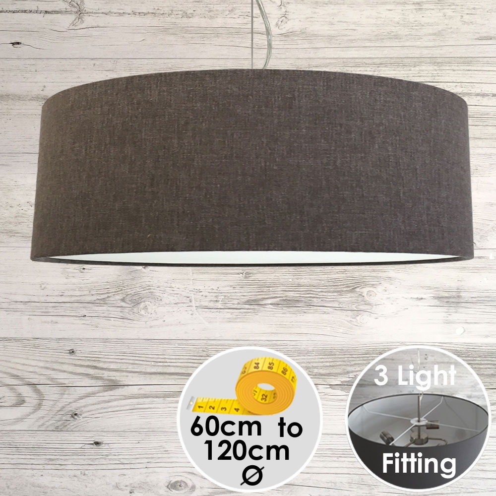 Cara Large Drum Lampshade Charcoal